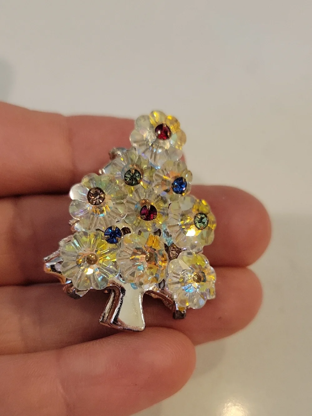 Vintage Silver Floral Brooch